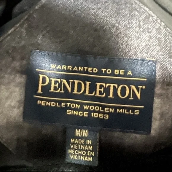 Pendleton Men's Down Hooded Jacket Coat, Black/Gray Ombre